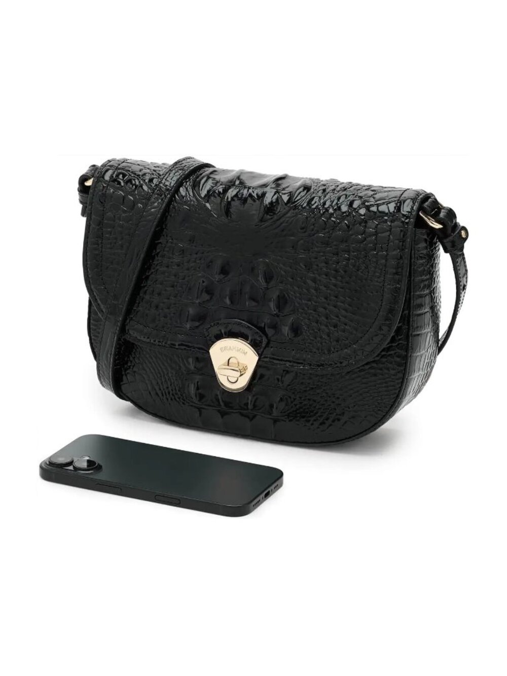 NWT ✅ Brahmin PORTIA BLACK Melbourne Leather Bag ⭐ NWT, COA, DUST BAG - Picture 10 of 16